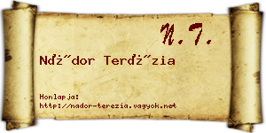 Nádor Terézia névjegykártya