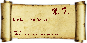 Nádor Terézia névjegykártya